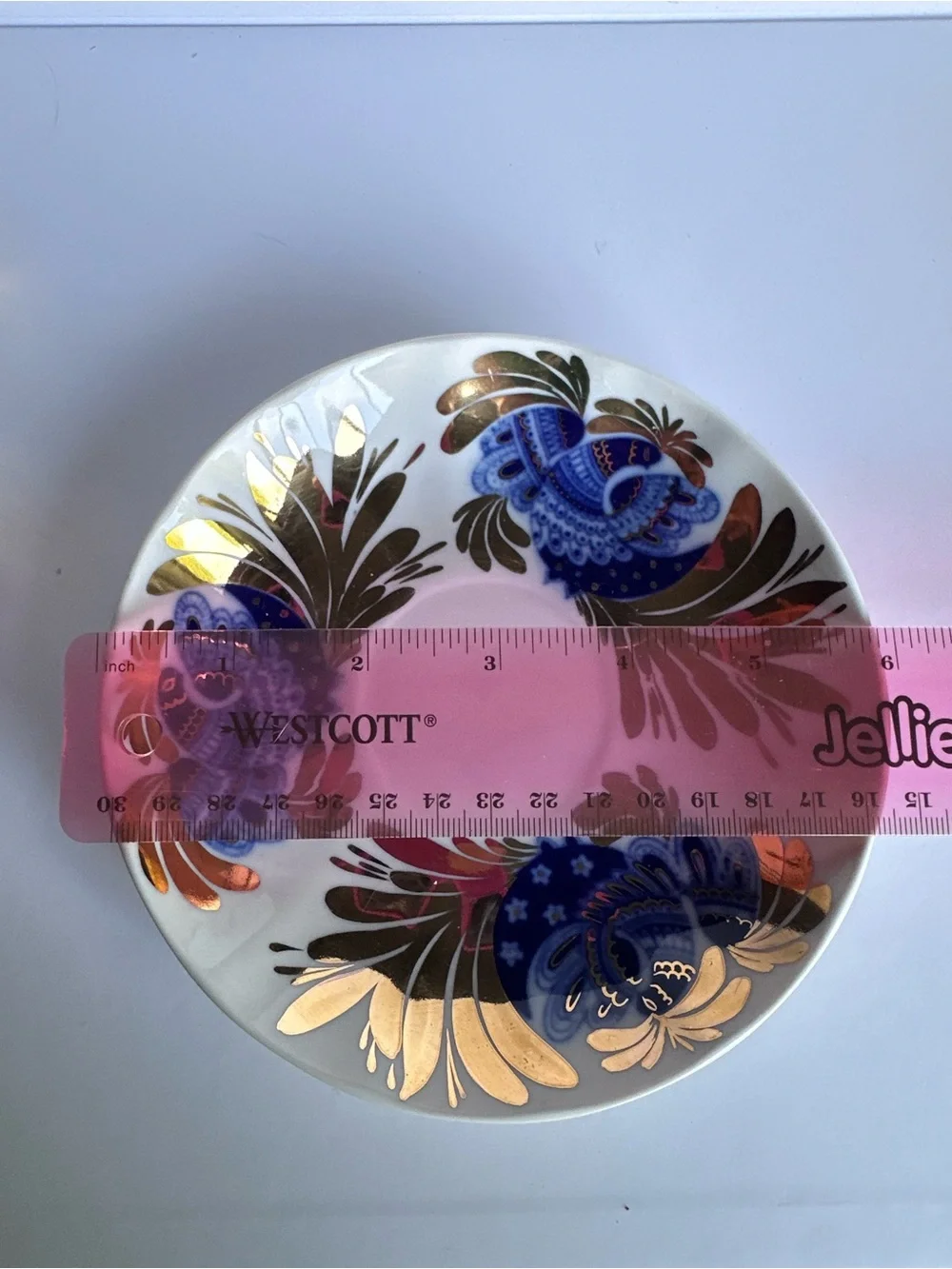 Lomonosov Golden Garden Porcelain Cup and Saucer gold/cobalt